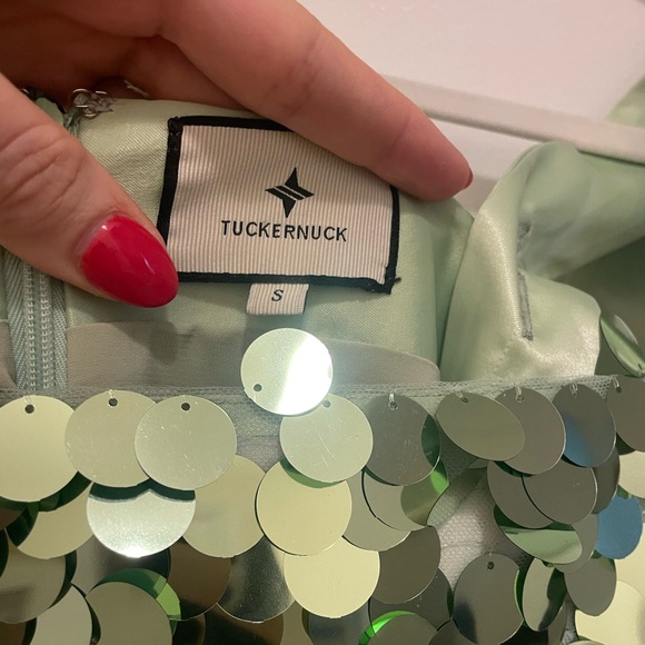 Tuckernuck mint chip sequin Roxy dress - Picture 3 of 4